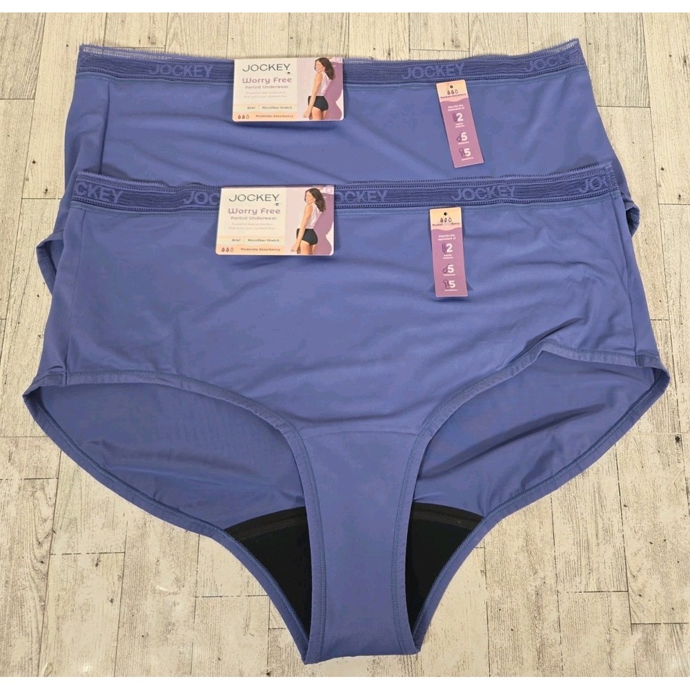 Jockey Period Underwear Brief 4XL Mod Absorb Microfiber Worry Free Lot of 2